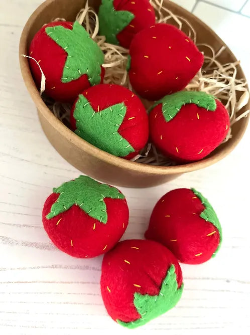 Pretend Play Felt Food Strawberries