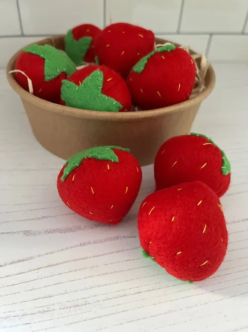 Pretend Play Felt Food Strawberries