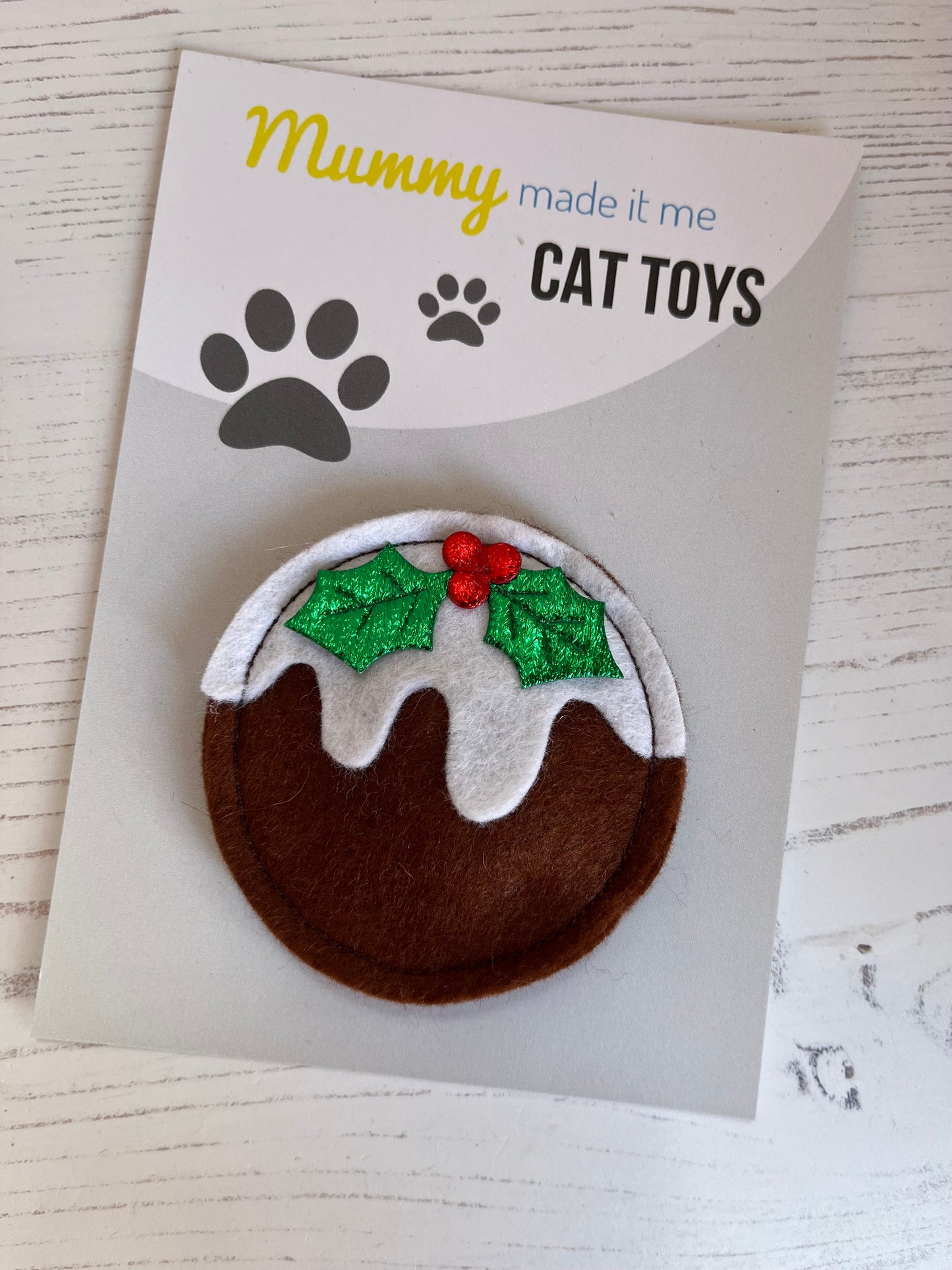 Novelty Felt Food Cat Nip Christmas Pudding Toy
