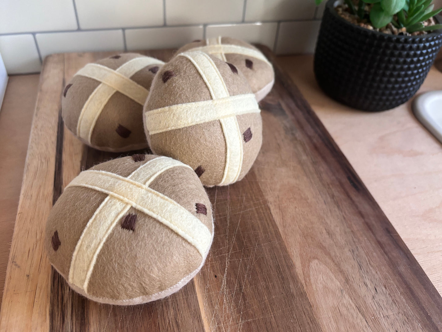 Pretend Play Felt Food Hot Cross Bun
