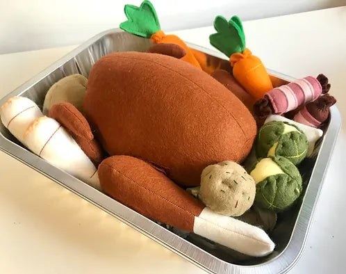 Pretend Play Felt Food Christmas Turkey Dinner Set