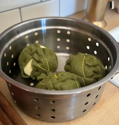 Set of Three Pretend Play Felt Food Brussel Sprouts