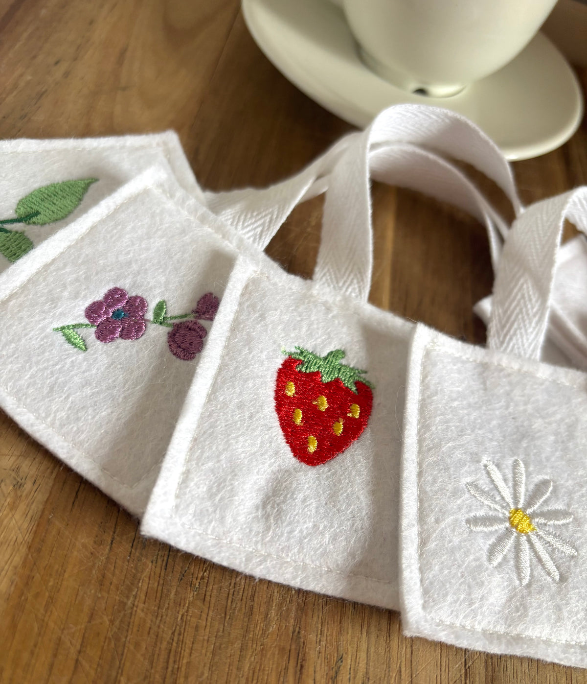 Pretend Play Felt Embroidered Tea Bags with Gift Box
