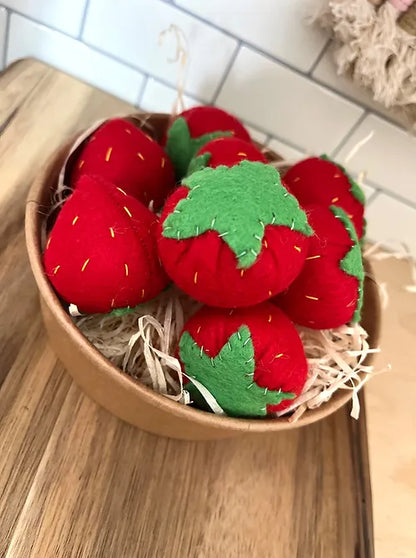 Pretend Play Felt Food Strawberries