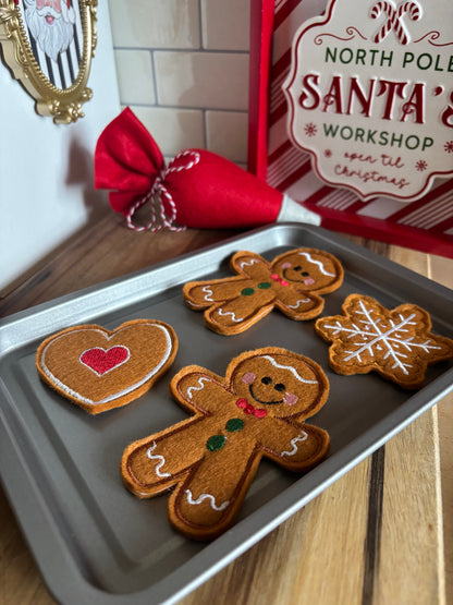 Pretend Play Felt Gingerbread Biscuits Set