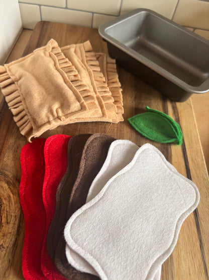 Pretend Play Felt Food Lasagna Set