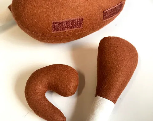 Pretend Play Felt Food Christmas Turkey Dinner Set