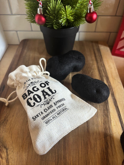 Pretend Play Felt Bag of Coal Set