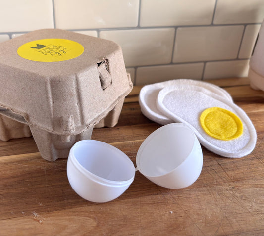 Pretend Play Box of Eggs with Mini Felt Eggs inside