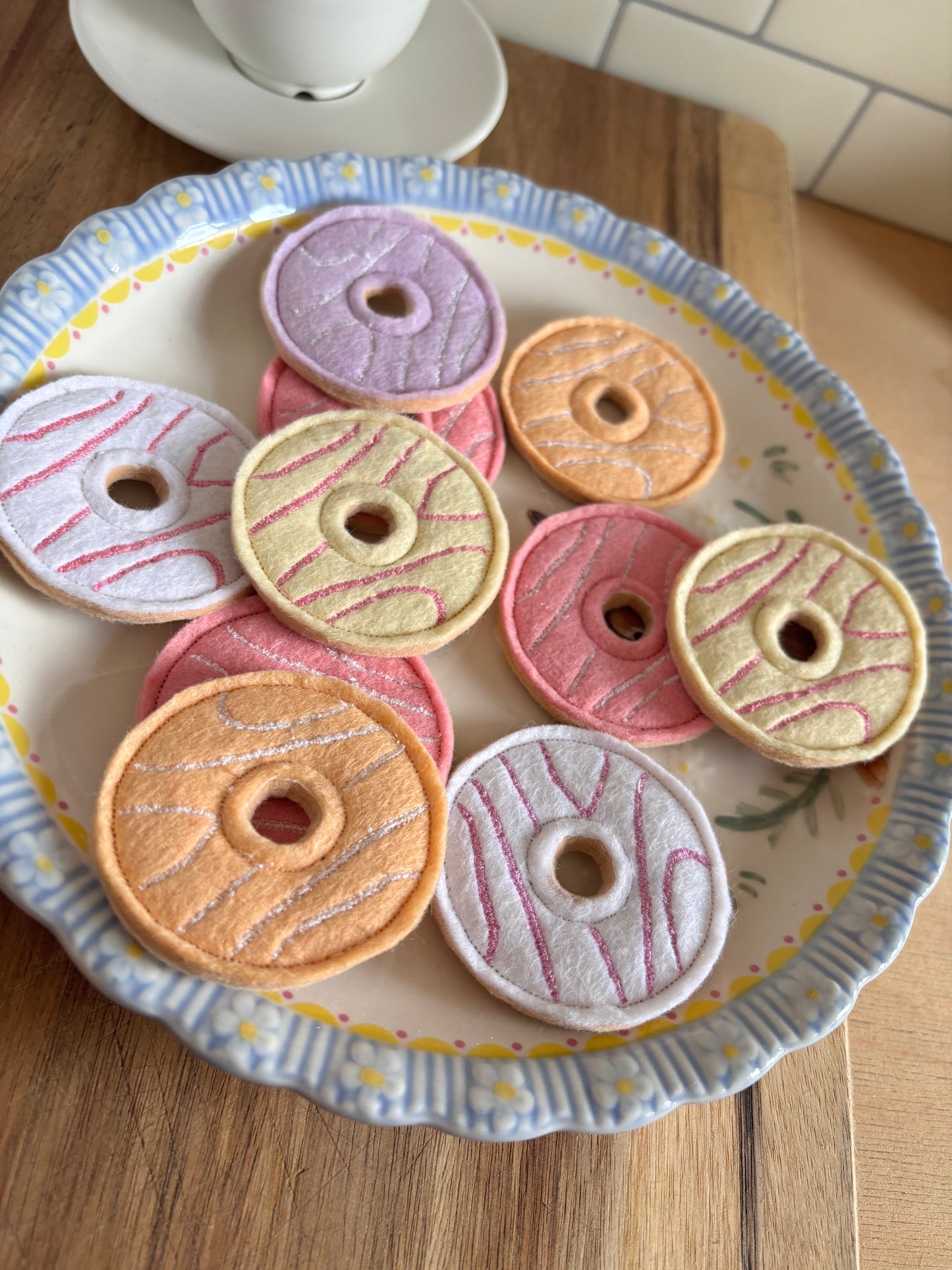 Pretend Play Felt Party Ring Biscuits - Set of 3