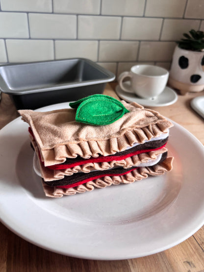 Pretend Play Felt Food Lasagna Set