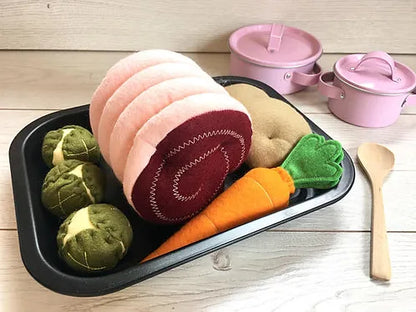 Pretend Play Felt Food Roast Dinner Set