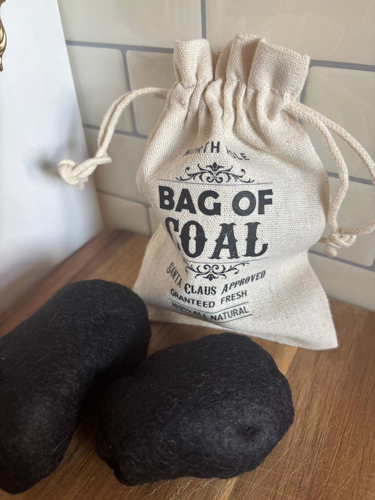 Pretend Play Felt Bag of Coal Set