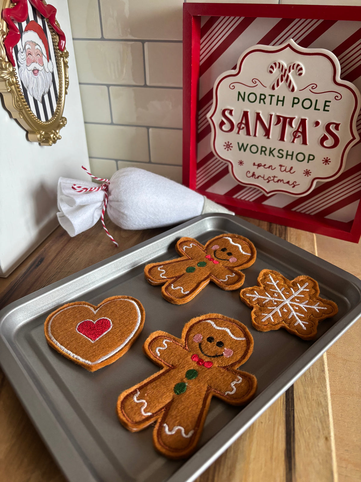 Pretend Play Felt Gingerbread Biscuits Set