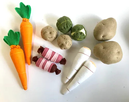 Pretend Play Felt Food Christmas Turkey Dinner Set