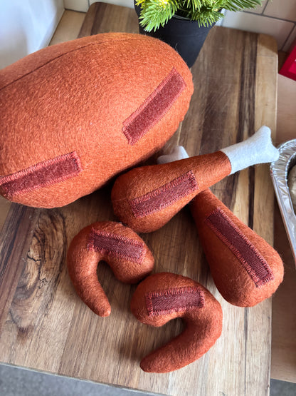 Pretend Play Felt Food Christmas Turkey Dinner Set