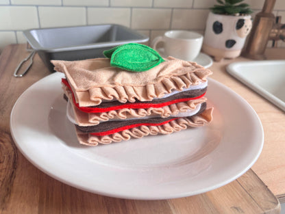 Pretend Play Felt Food Lasagna Set
