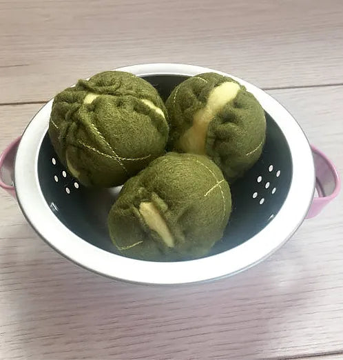 Set of Three Pretend Play Felt Food Brussel Sprouts