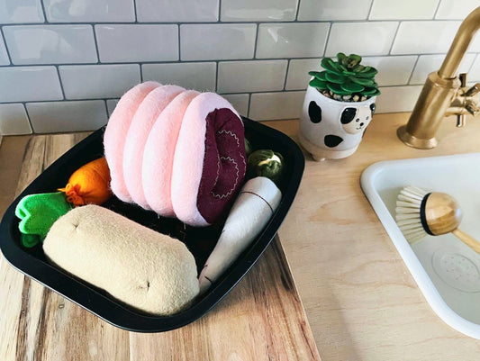 Pretend Play Felt Food Roast Dinner Set