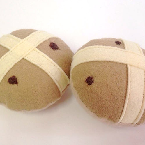 Pretend Play Felt Food Hot Cross Bun