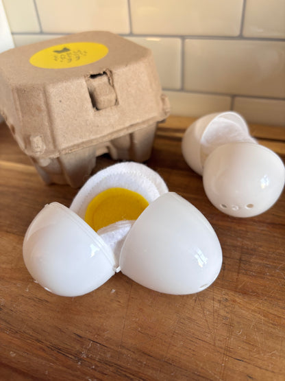 Pretend Play Box of Eggs with Mini Felt Eggs inside