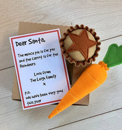 Pretend Play Felt Mince Pie & Carrot Gift Set for Santa