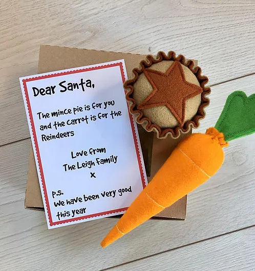 Pretend Play Felt Mince Pie & Carrot Gift Set for Santa
