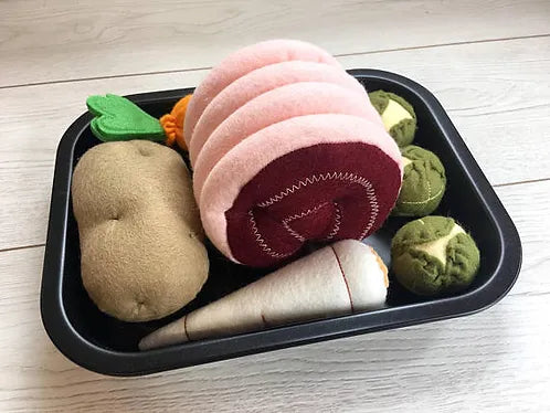 Pretend Play Felt Food Roast Dinner Set
