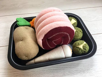 Pretend Play Felt Food Roast Dinner Set
