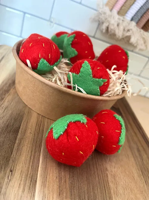Pretend Play Felt Food Strawberries