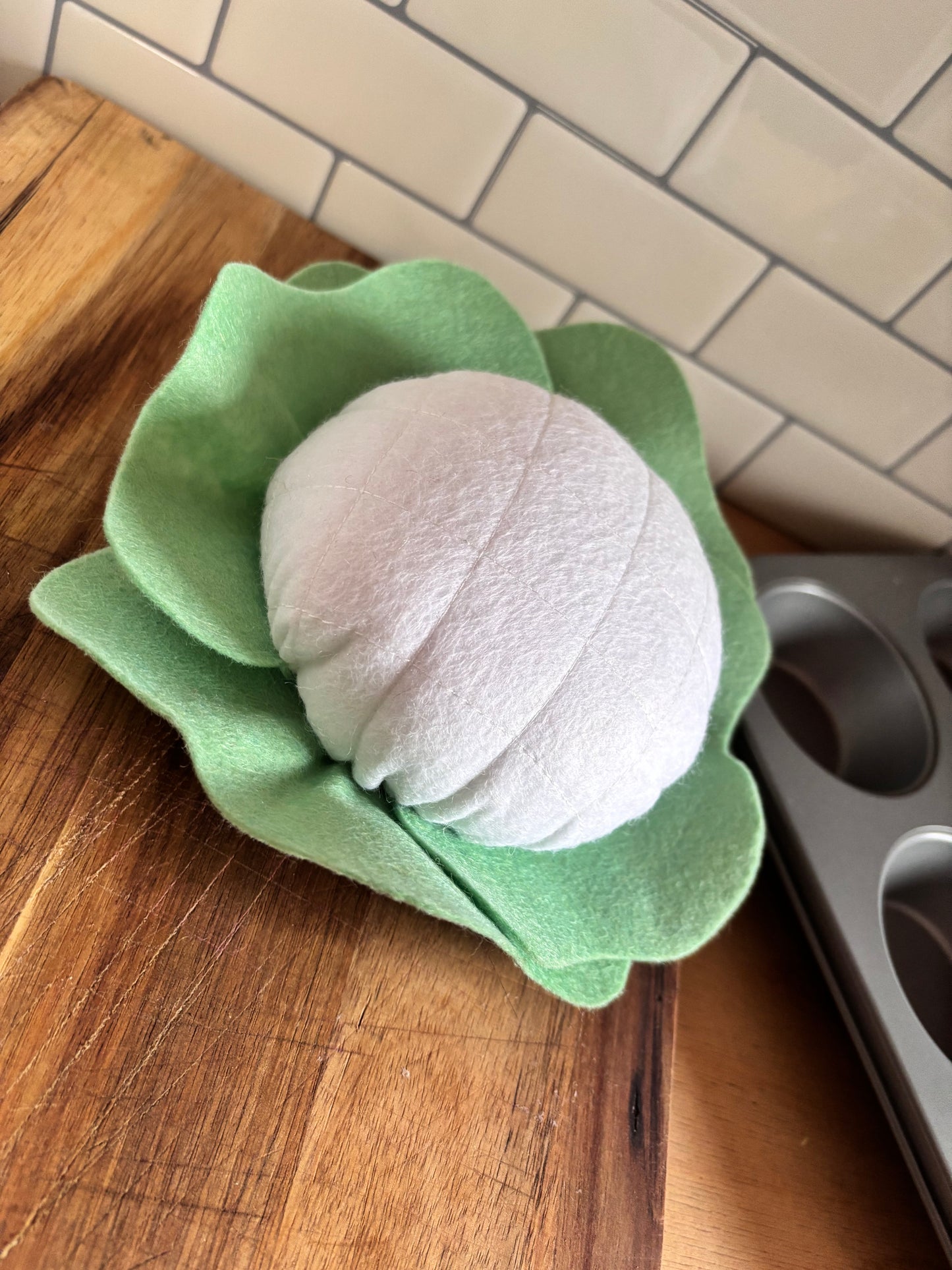Pretend Play Felt Food Cauliflower