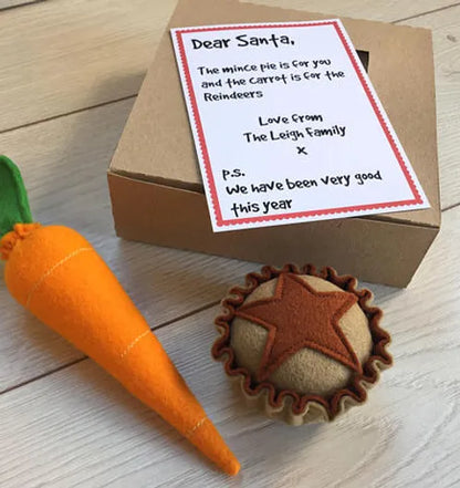 Pretend Play Felt Mince Pie & Carrot Gift Set for Santa