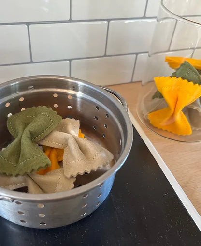 Pretend Play Felt Food Tri Colour Farfalle Pasta Bows