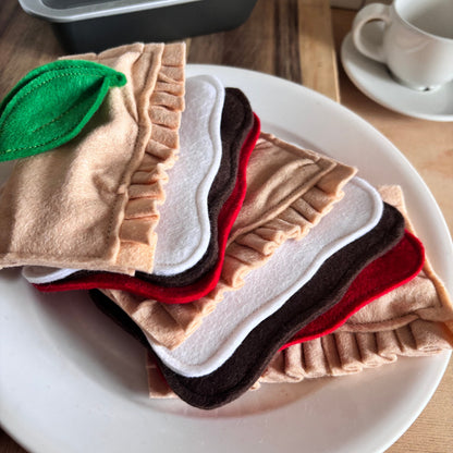 Pretend Play Felt Food Lasagna Set