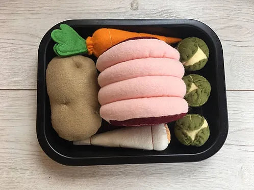 Pretend Play Felt Food Roast Dinner Set
