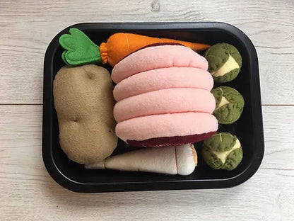 Pretend Play Felt Food Roast Dinner Set
