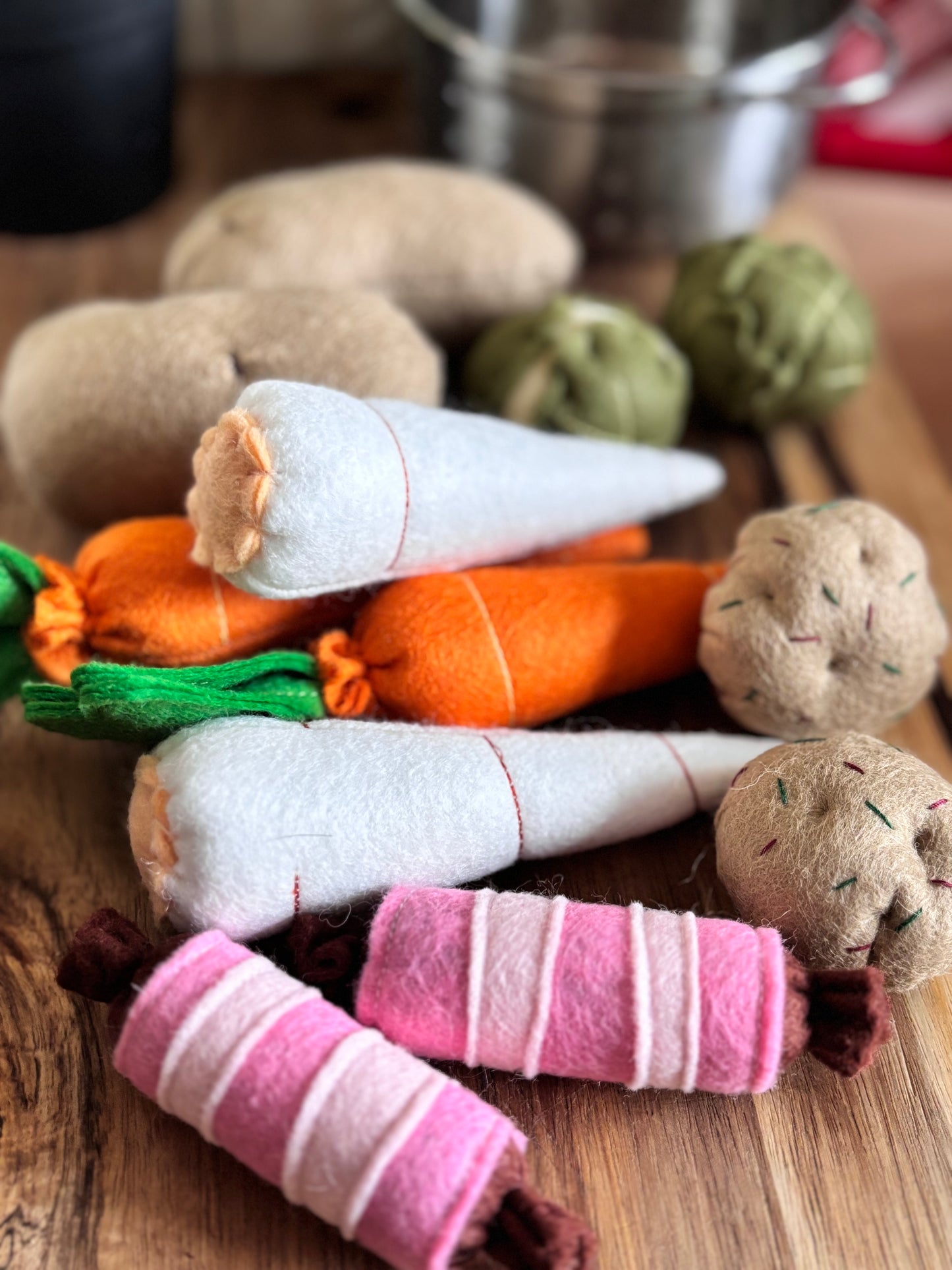 Pretend Play Felt Food Christmas Turkey Dinner Set