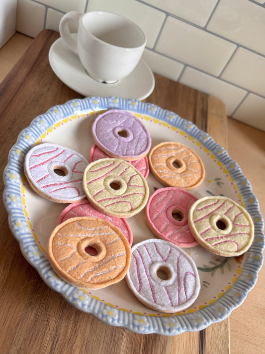 Pretend Play Felt Party Ring Biscuits - Set of 3