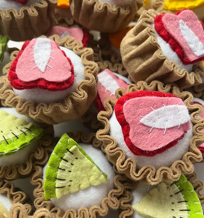Pretend Play Felt Kiwi Tart Cake
