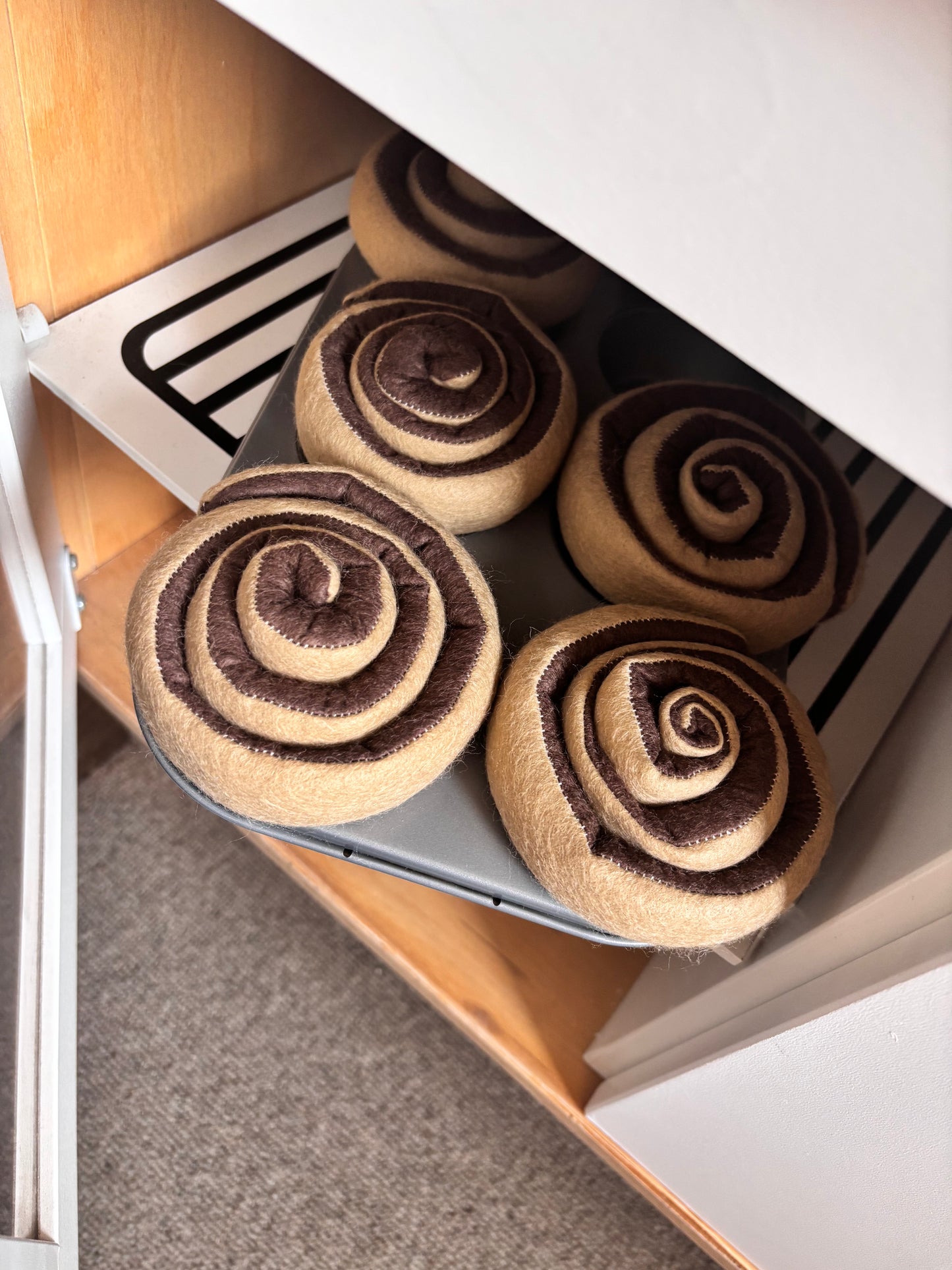 Pretend Play Felt Food Cinnamon Bun