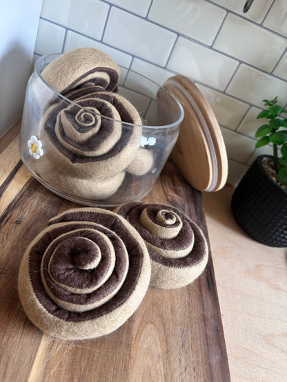 Pretend Play Felt Food Cinnamon Bun