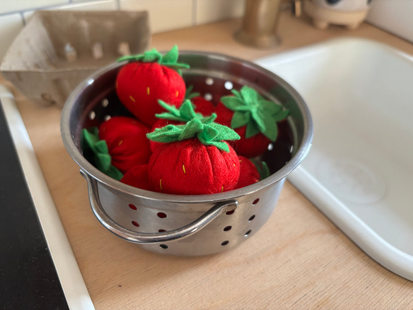 Pretend Play Felt Food Strawberries