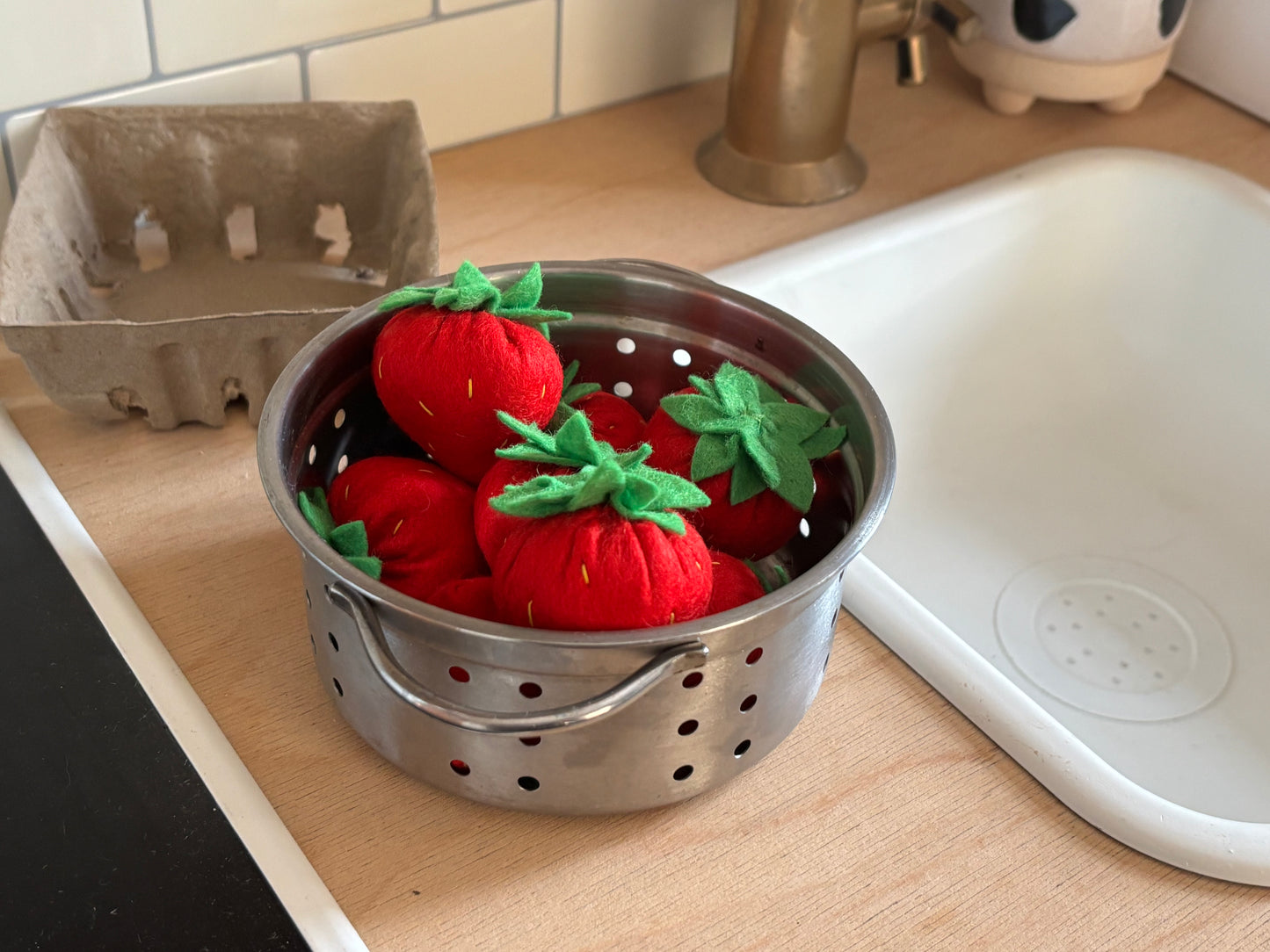 Pretend Play Felt Food Strawberries