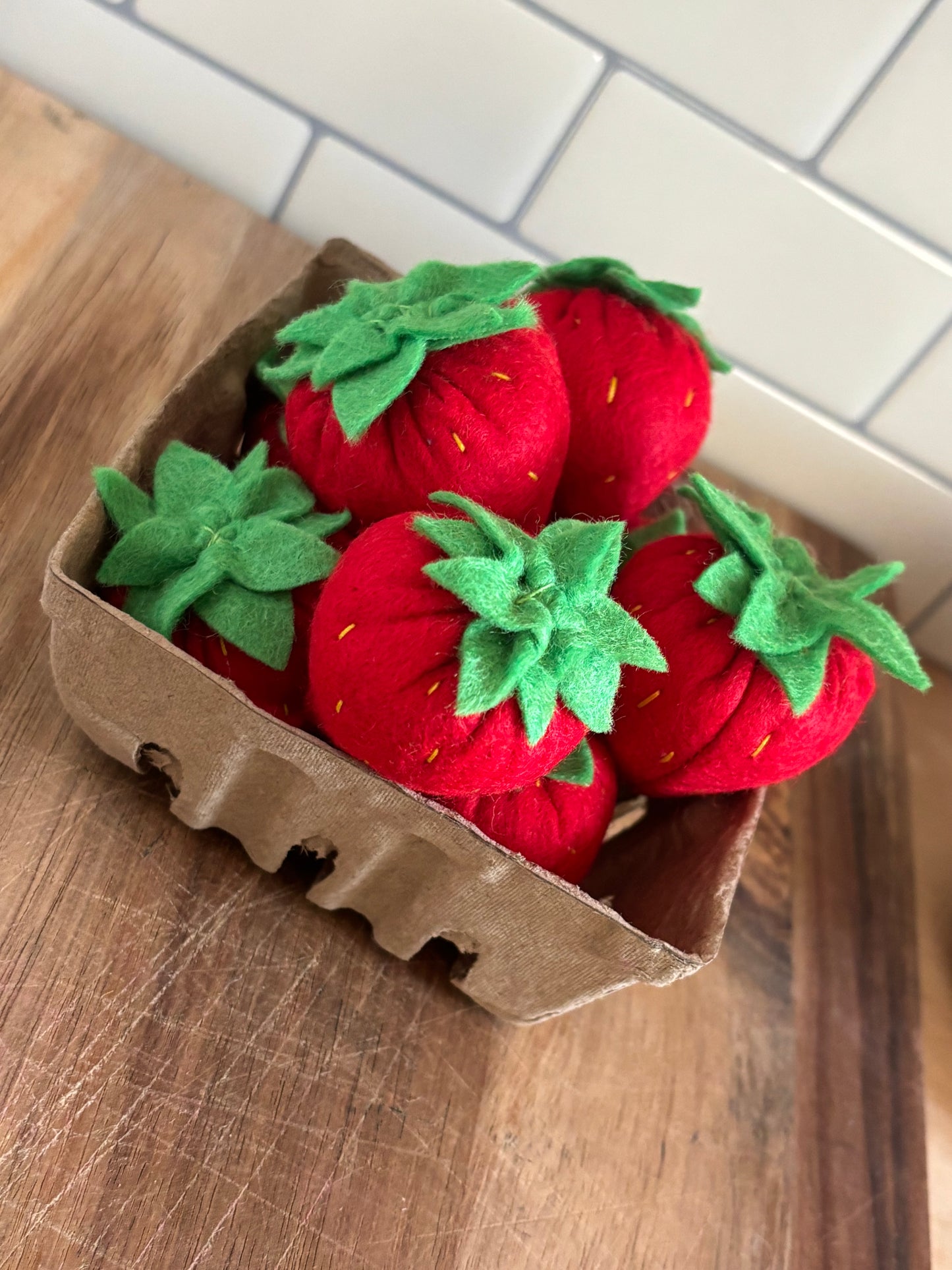 Pretend Play Felt Food Strawberries