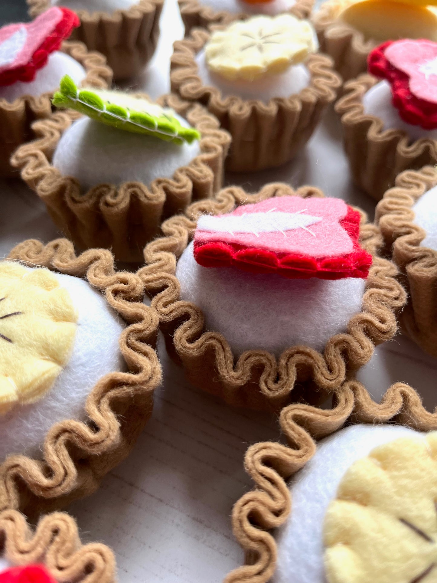 Pretend Play Felt Food Strawberry Tart
