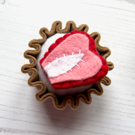Pretend Play Felt Food Strawberry Tart