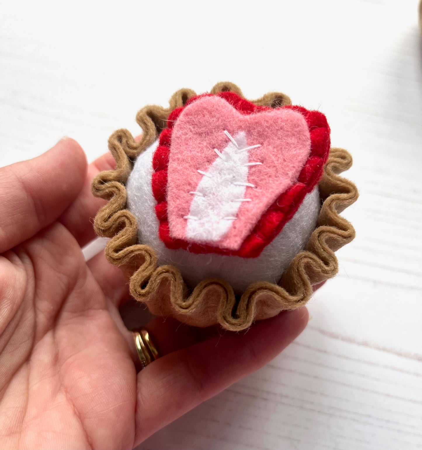 Pretend Play Felt Food Strawberry Tart