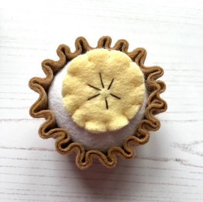 Pretend Play Felt Food Banana Tart