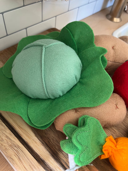 Pretend Play Felt Food Green Cabbage
