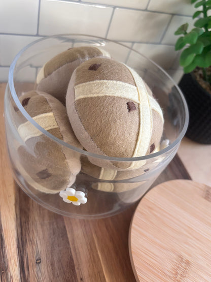 Pretend Play Felt Food Hot Cross Bun